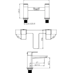 Emily Complete Brushed Brass Bathroom Suite with 1700mm L Shaped Shower Bath & Rimless Toilet