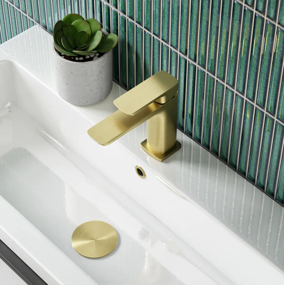 Emily Complete Brushed Brass Bathroom Suite with Reinforced Shower Bath & Rimless Toilet