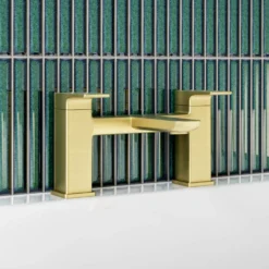 Emily Complete Brushed Brass Bathroom Suite with Reinforced Shower Bath & Rimless Toilet