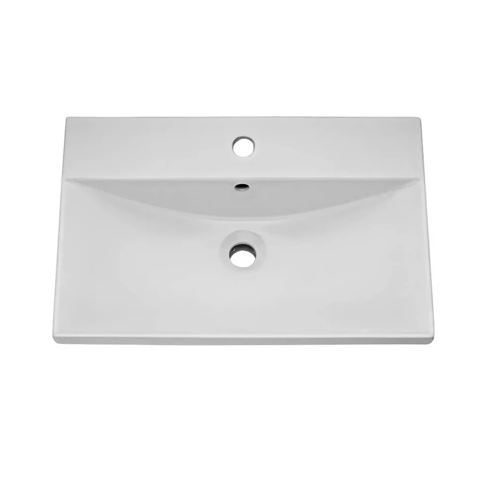 Emily Hacienda Black Floorstanding 2 Door Vanity Unit, Thin-Edged Basin, Matt Black Handles & Overflow