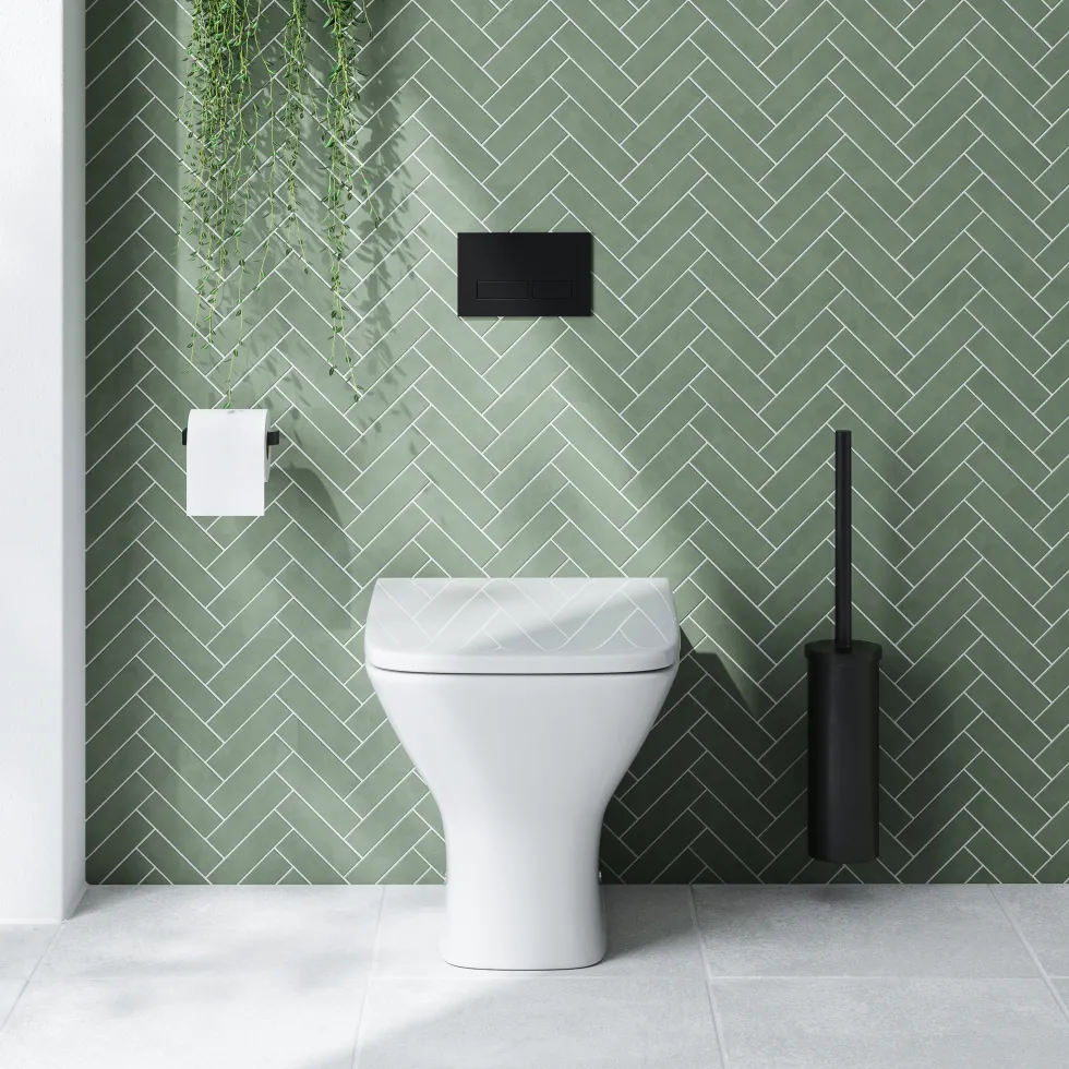 Emily L Shaped Shower Bath Suite with Rimless Back to Wall Toilet & 1700mm Bath