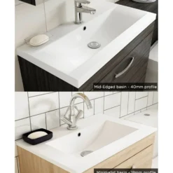 Emily 1000mm Combination Bathroom Toilet & 2 Door Sink Unit - Gloss White