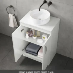 Emily 1100mm Combination Bathroom Toilet & 2 Door Sink Unit - Hacienda Black