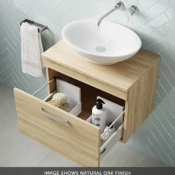 Emily 600mm Wall Mounted 1 Drawer Vanity Unit and Countertop
