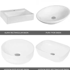 Emily 600mm Wall Mounted 1 Drawer Vanity Unit and Countertop