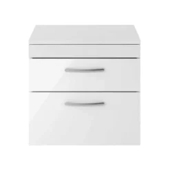 Emily 600mm Wall Mounted 2 Drawer Vanity Unit and Countertop