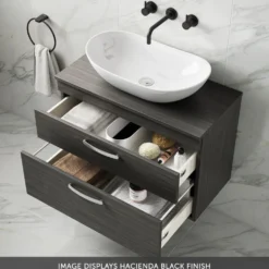 Emily 800mm Wall Mounted 2 Drawer Vanity Unit and Countertop