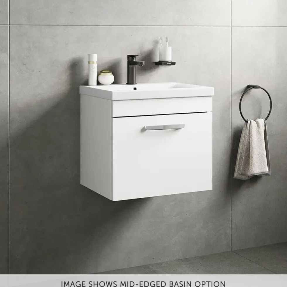 Emily 500mm Wall Mounted 1 Drawer Vanity Unit & Basin Options