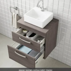 Emily 600mm Wall Mounted 2 Drawer Vanity Unit & Basin Options