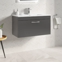 Emily 800mm Wall Mounted 1 Drawer Vanity Unit & Basin Options