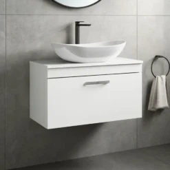 Emily 800mm Wall Mounted 1 Drawer Vanity Unit & Basin Options