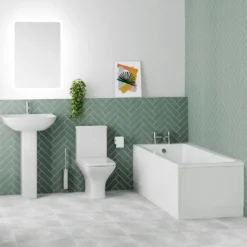 Emily Modern Bathroom Suite with Rimless Toilet & Front Bath Panel