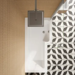 Emily Modern Shower Bath Suite with 1700mm L Shaped Bath & Rimless Toilet