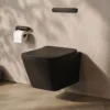 Emily Rimless Square Wall Hung Toilet & Slim Soft Close Seat - Matt Black