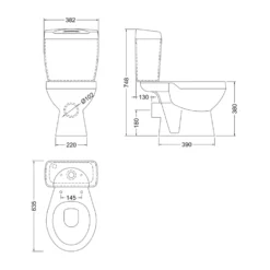 Emma 3 Piece Bathroom Suite with Front Bath Panel