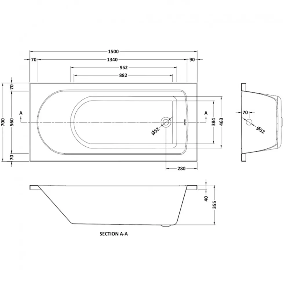 Emma 3 Piece Bathroom Suite with Front Bath Panel