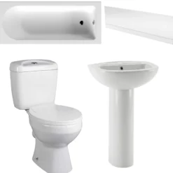 Emma 3 Piece Bathroom Suite with Front Bath Panel