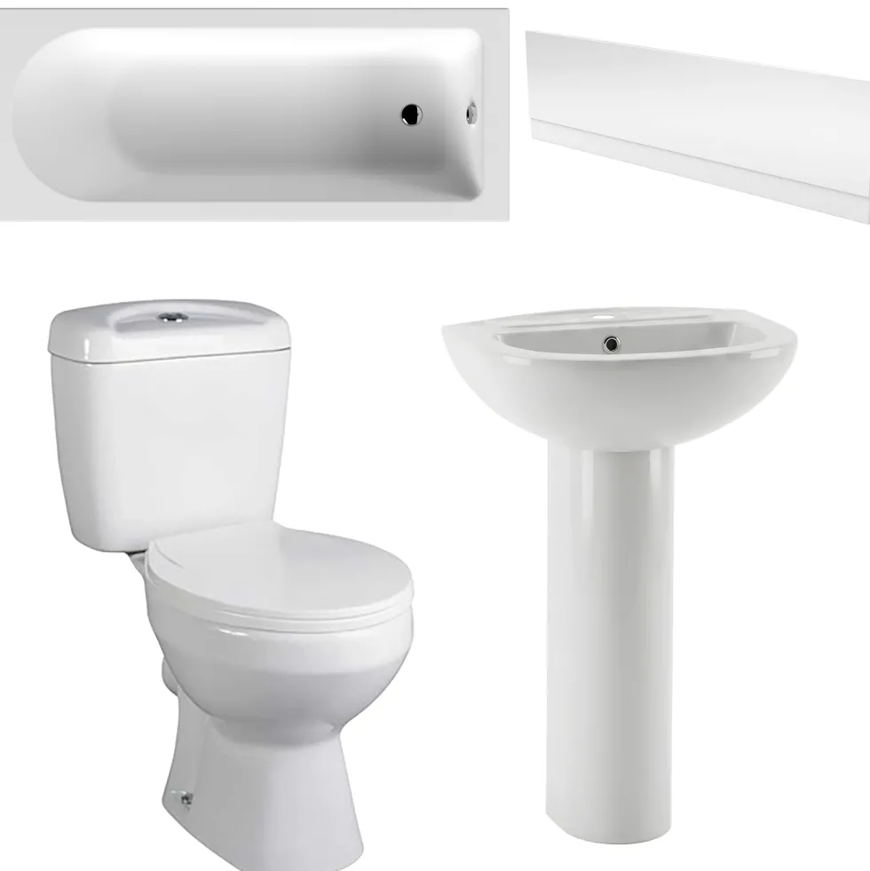 Emma 3 Piece Bathroom Suite with Front Bath Panel