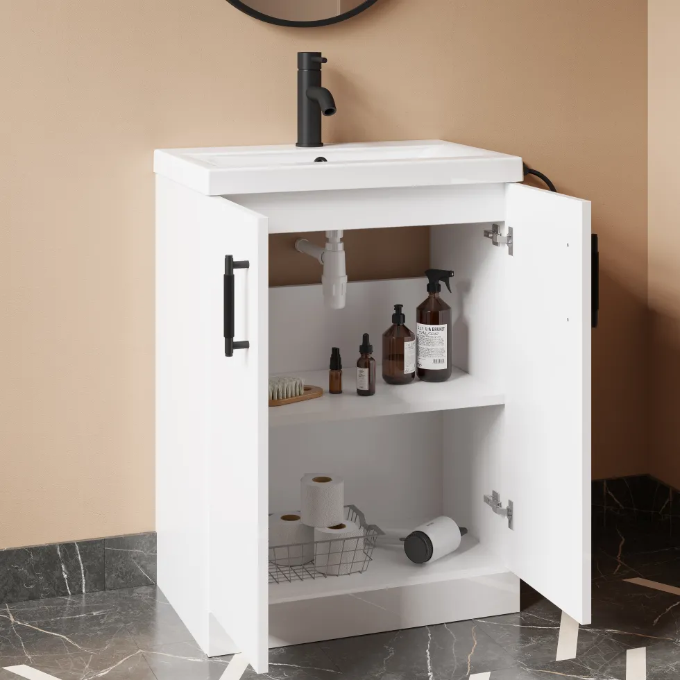 Erin Brushed Brass Shower Bath Suite with 1700mm L Shaped Bath & Rimless Toilet