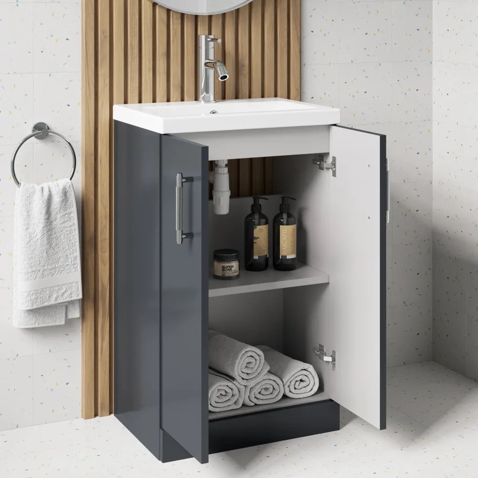 Erin Compact 500mm Floorstanding Cloakroom Vanity Unit & Basin