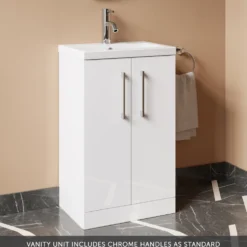 Erin Compact 500mm Floorstanding Cloakroom Vanity Unit & Basin