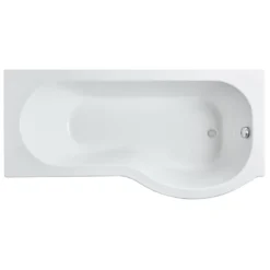 Erin Complete Bathroom Suite with 1700mm P Shaped Shower Bath & Rimless Toilet