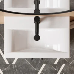 Erin Matt Black Reinforced Shower Bath Suite with Rimless Toilet