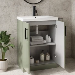 Erin Matt Black Reinforced Shower Bath Suite with Rimless Toilet