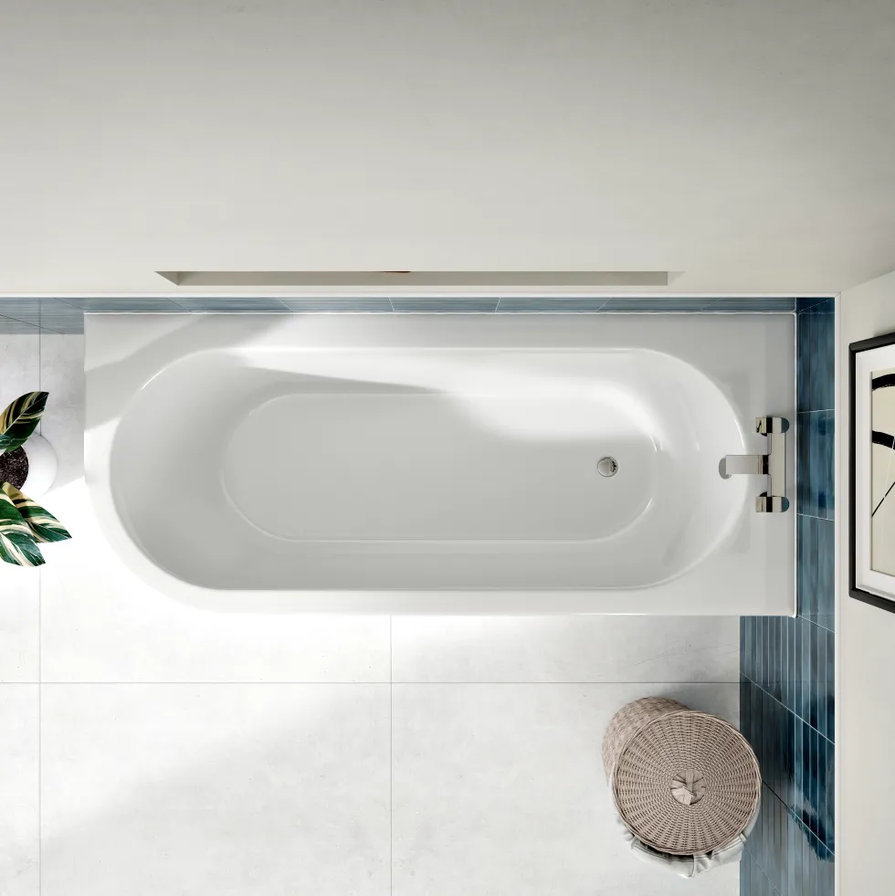 Erin Matt Black Shower Bath Suite with 1700mm J Shaped Bath & Rimless Toilet