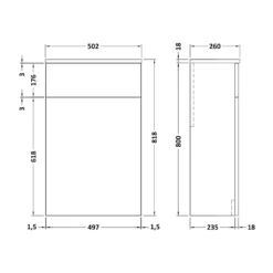 Erin 500mm Back to Wall Toilet Unit