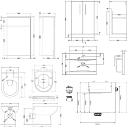 Erin 1000mm 2 Door Combination Basin & Toilet Unit