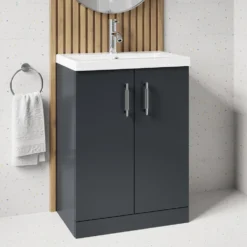 Erin 600mm Floorstanding 2 Door Vanity Unit & Basin