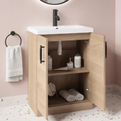 Erin 600mm Floorstanding 2 Door Vanity Unit & Basin