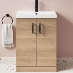 Erin 600mm Floorstanding 2 Door Vanity Unit & Basin