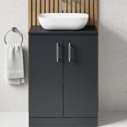 Erin 600mm Floorstanding 2 Door Vanity Unit & Countertop
