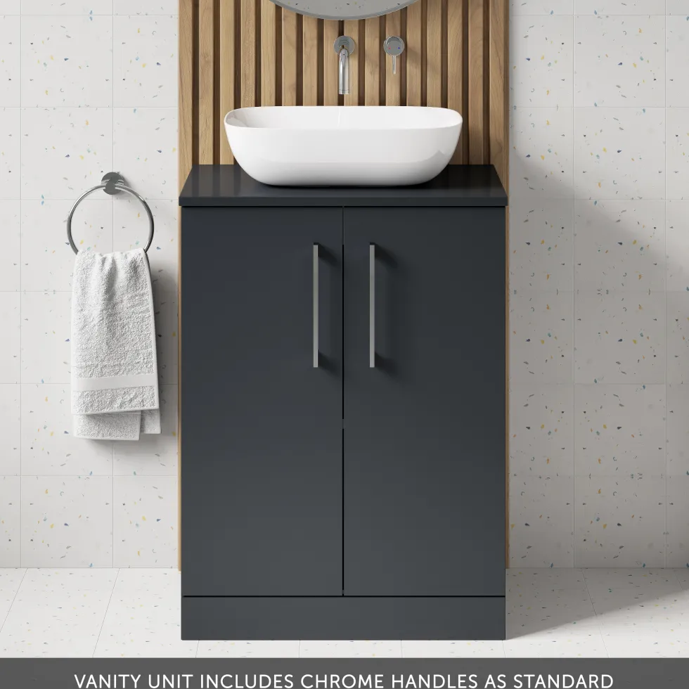 Erin 600mm Floorstanding 2 Door Vanity Unit & Countertop