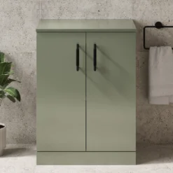 Erin 600mm Floorstanding 2 Door Vanity Unit & Countertop