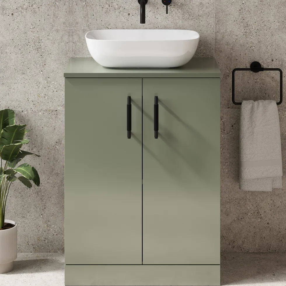Erin 600mm Floorstanding 2 Door Vanity Unit & Countertop