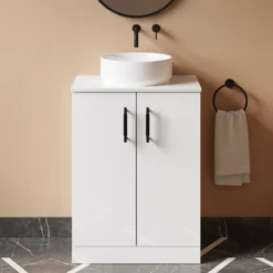 Erin 600mm Floorstanding 2 Door Vanity Unit & Countertop