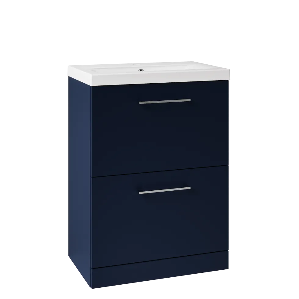 Erin 600mm Floorstanding 2 Drawer Vanity Unit & Basin
