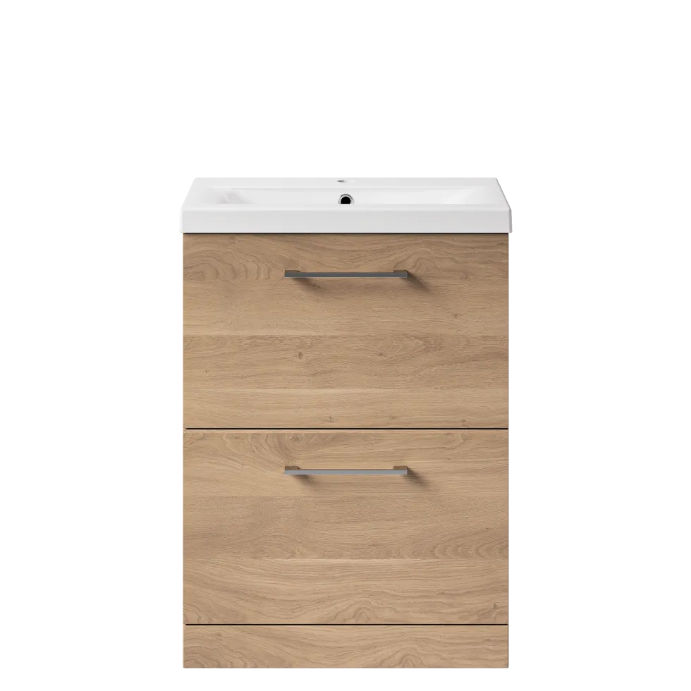 Erin 600mm Floorstanding 2 Drawer Vanity Unit & Basin