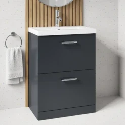 Erin 600mm Floorstanding 2 Drawer Vanity Unit & Basin
