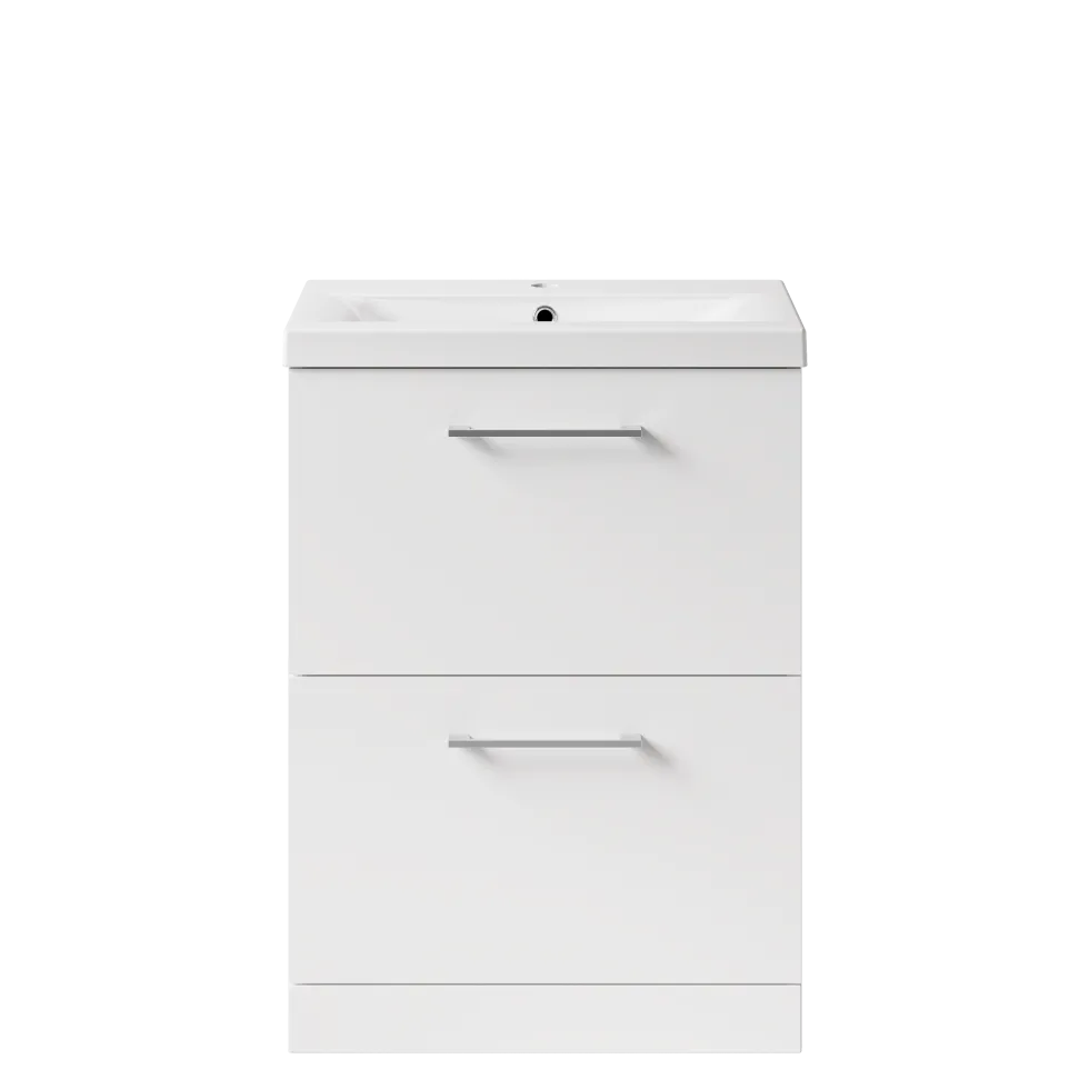 Erin 600mm Floorstanding 2 Drawer Vanity Unit & Basin
