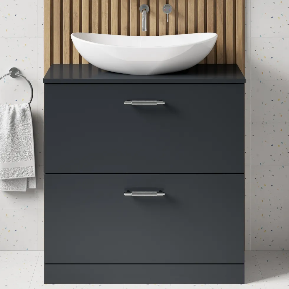 Erin 800mm Floorstanding 2 Drawer Vanity Unit & Countertop