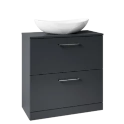 Erin 800mm Floorstanding 2 Drawer Vanity Unit & Countertop