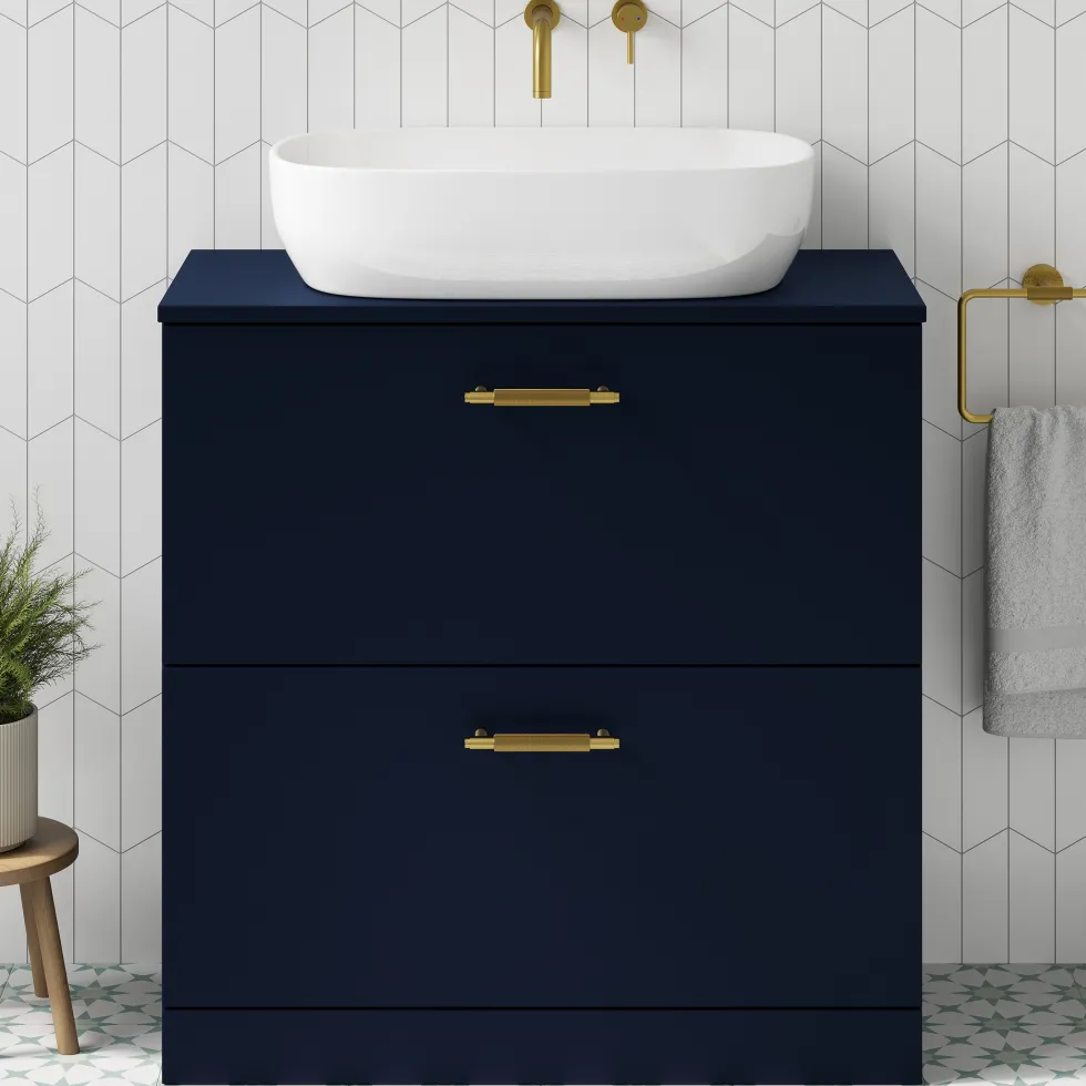 Erin 800mm Floorstanding 2 Drawer Vanity Unit & Countertop