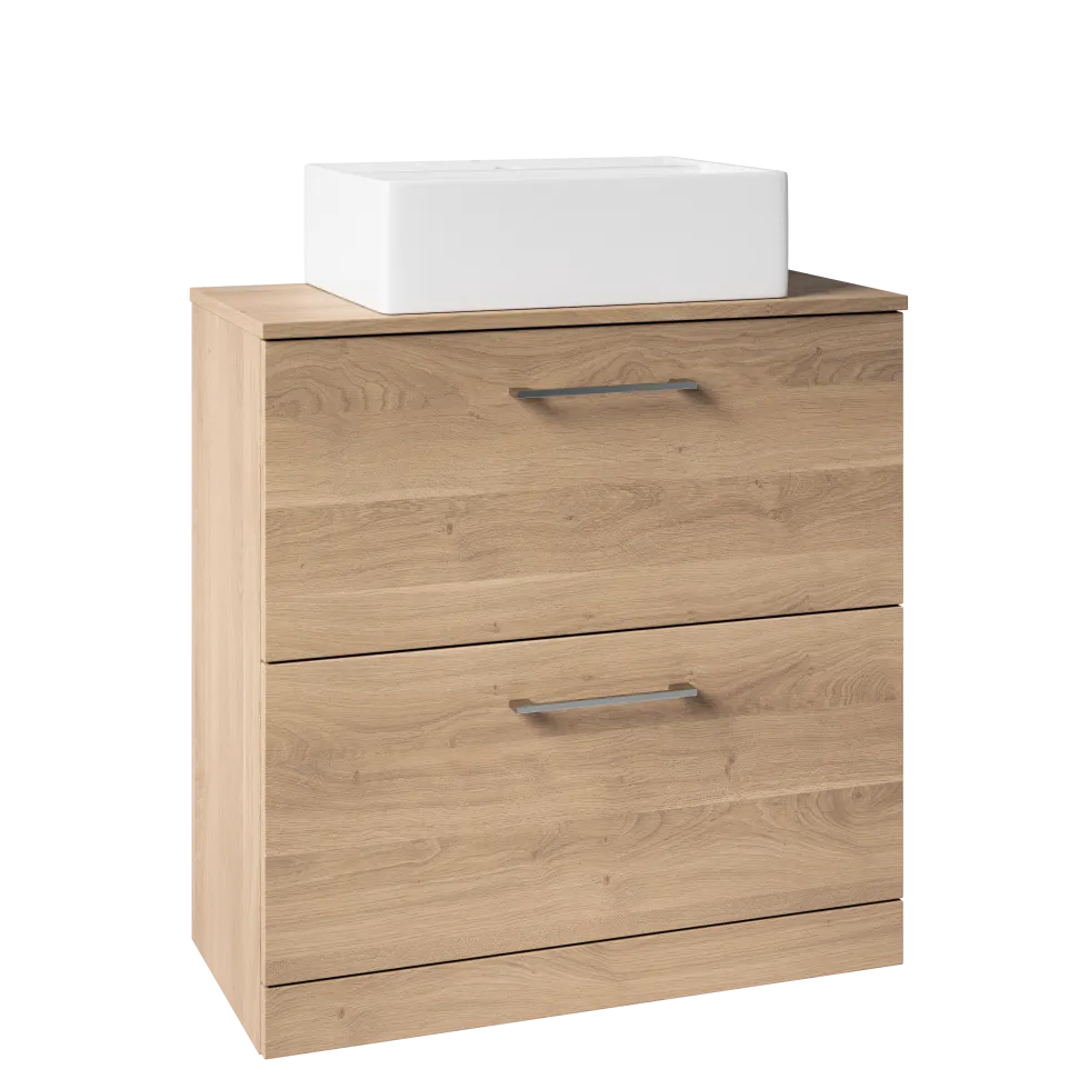 Erin 800mm Floorstanding 2 Drawer Vanity Unit & Countertop