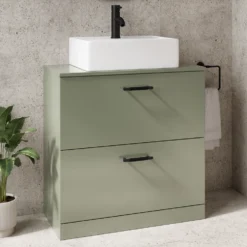 Erin 800mm Floorstanding 2 Drawer Vanity Unit & Countertop