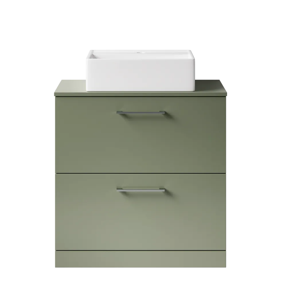 Erin 800mm Floorstanding 2 Drawer Vanity Unit & Countertop