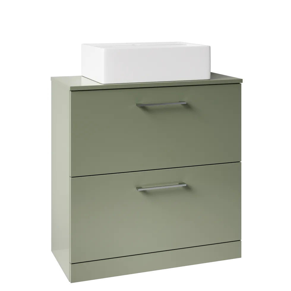 Erin 800mm Floorstanding 2 Drawer Vanity Unit & Countertop